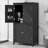 Elegant Bathroom Floor Storage Cabinet, Bathroom Storage Unit, Freestanding Cabinet with 4 Doors, Adjustable Shelves, Adaptable Shelves-1861364437