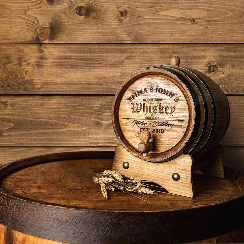 Tonneau de whisky vieilli tonneau personnalisé, 2 l, Oui