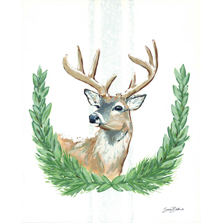Millwood Pines Arctic Winter Deer by Sara Baker - Wrapped Canvas Print ...