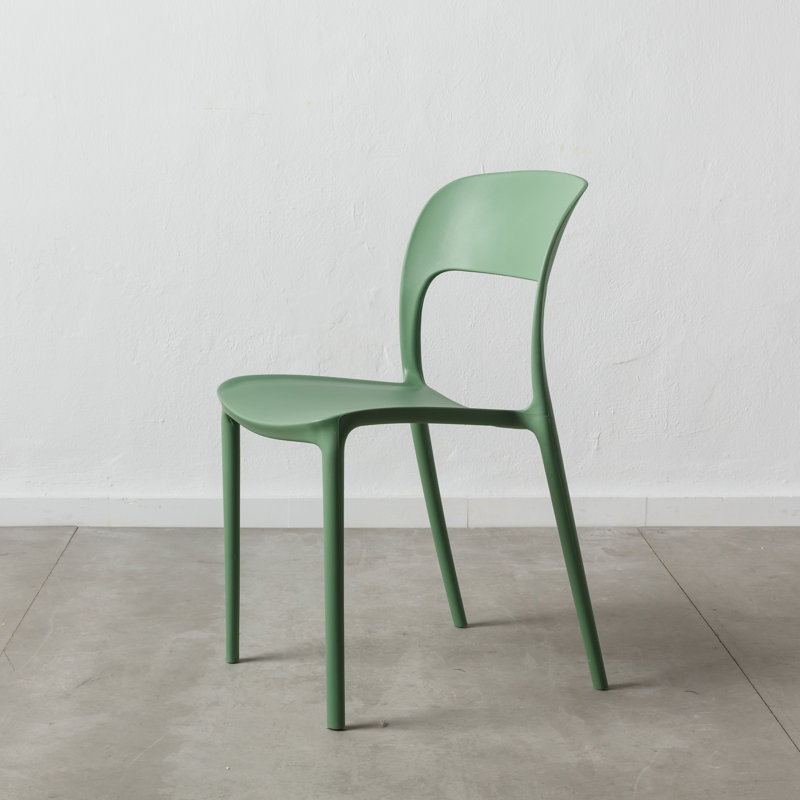 Britny 114.3cm H Slat Back Stacking Side Chair, Green Mint