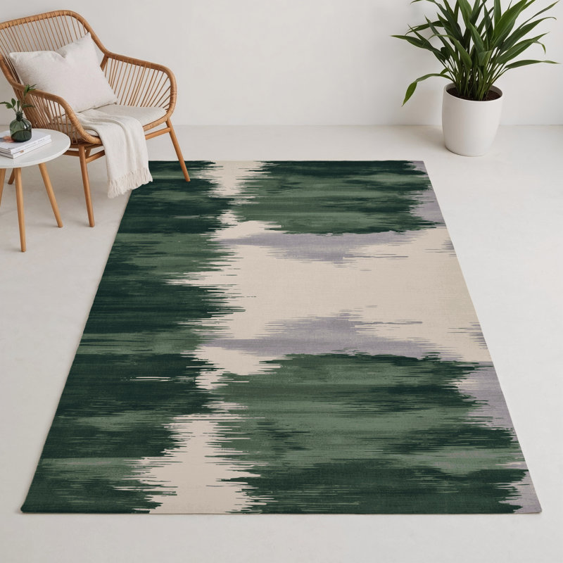 Watercolor Beige Indoor and Outdoor Area Rug, Rectangle 3' x 5'