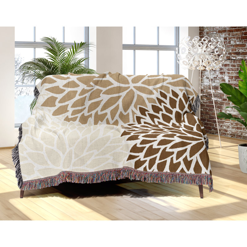 Jeté en coton Arlo, Beige, 50 x 70