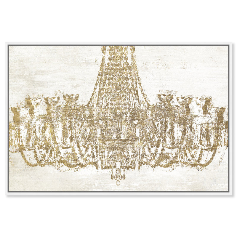Glam Chandelier, impression sur toile tendue, Toile avec cadre blanc, H 20 po x l 30 po