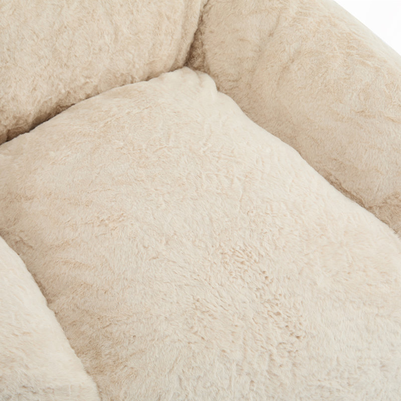 Fauteuil à billes Accent, H 25,5 po x l 40 po x P 38 po, Fausse fourrure beige
