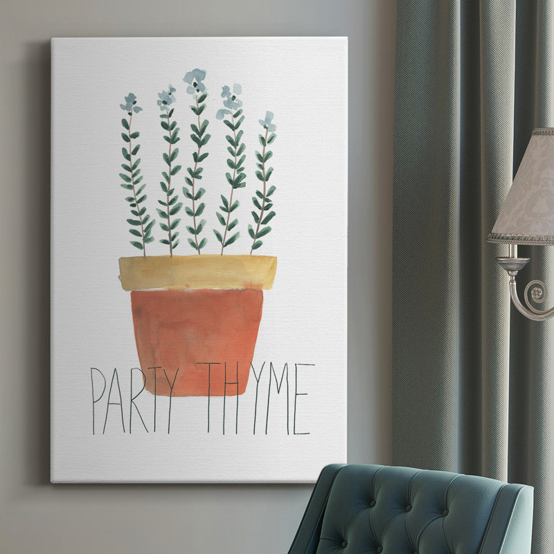 Punny Plant IV - peinture sur toile tendue, H 18 po x l 12 po x P 1 po
