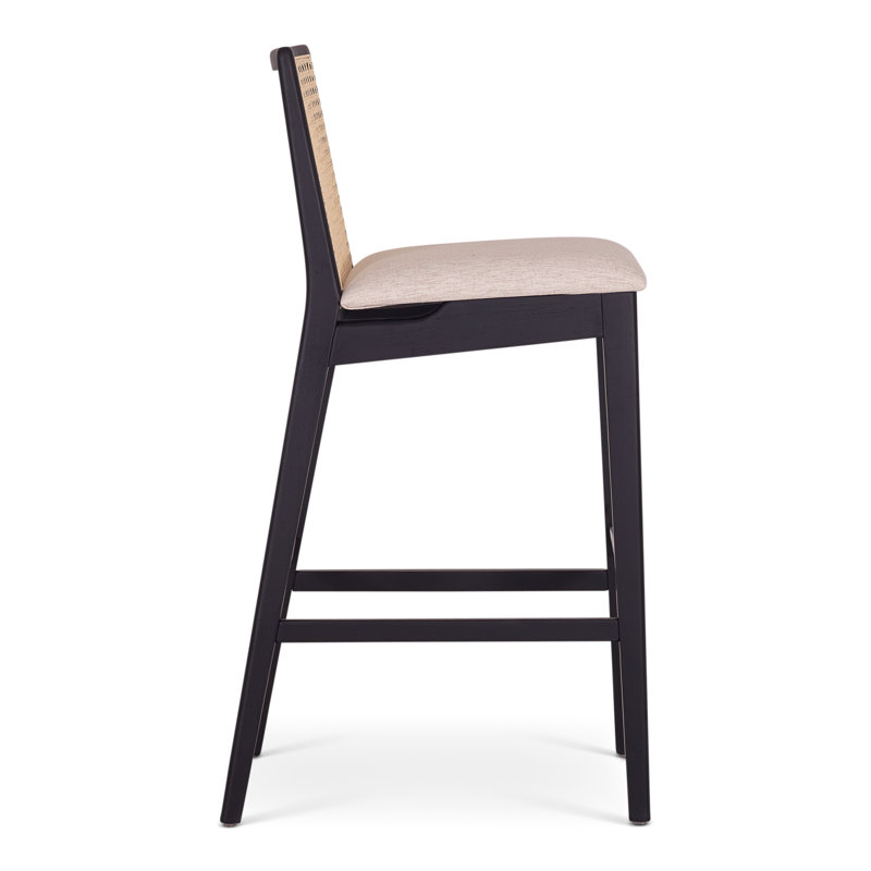 Mag Cane Bar & Counter Stool, Bar Stool (29.5" Seat Height), Medley Ivory/Ebano/Natural