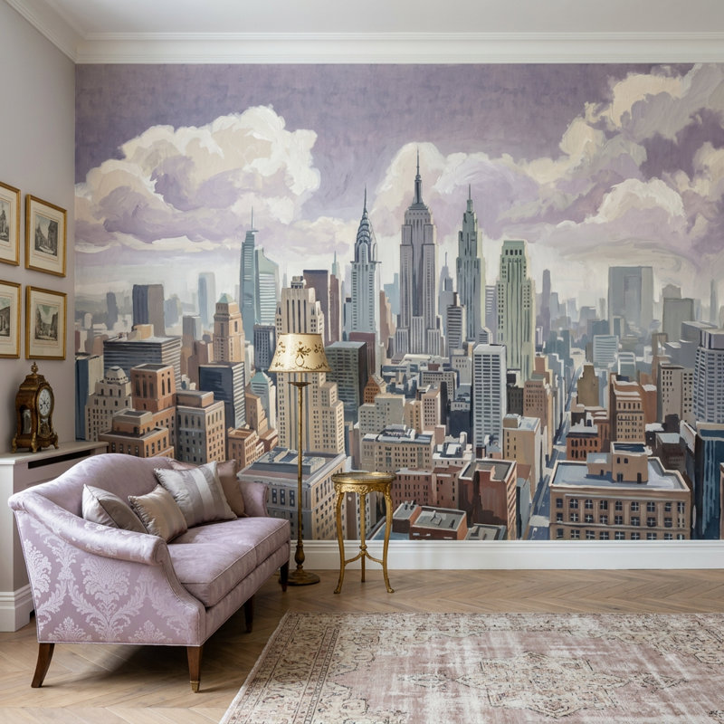 Papier peint nuage nuageux ciel couvert amovible brumeux, Texturé non collé, 140 po x 108 po