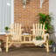 Banc de patio en bois 2 places avec porte-gobelet et table Adirondack