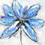 «Blue Flower - White Floral Botanical», reproduction encadrée-56421638-56421639