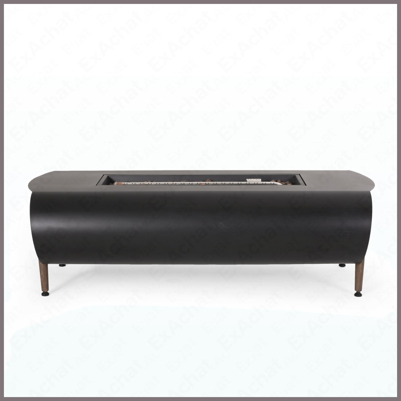 Rectangular Steel Propane Fire Pit Table 40000 BTU For Outdoor Patio Garden Backyard
