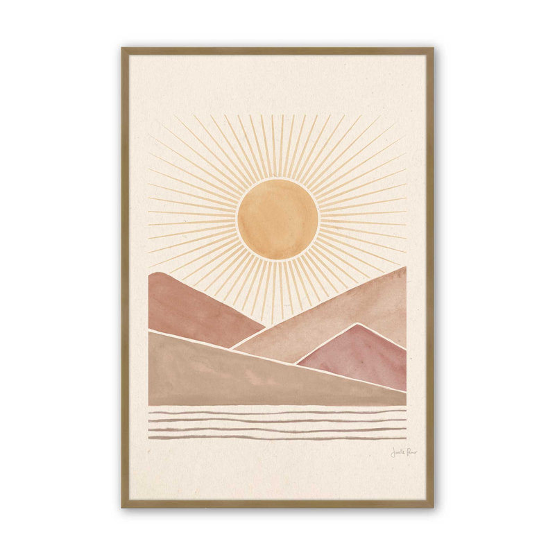 " Sunrise Serenity ", 15.25" H x 12.25" W, Brushed Gold