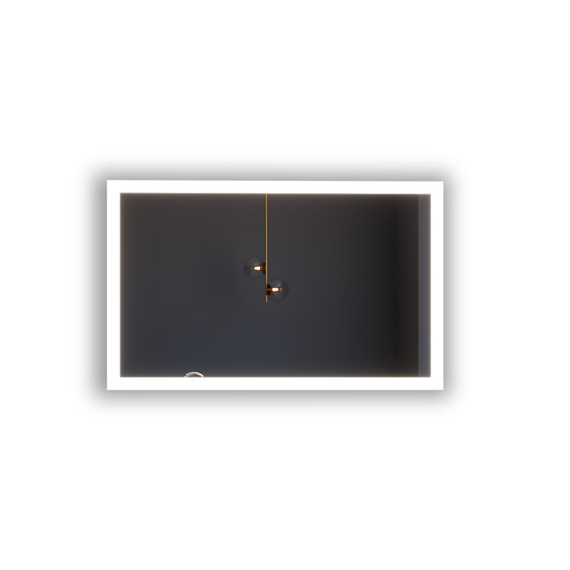 Miroir de salle de bain moderne et contemporain avec éclairage à DEL Quillen, H 30 po x l 48 po
