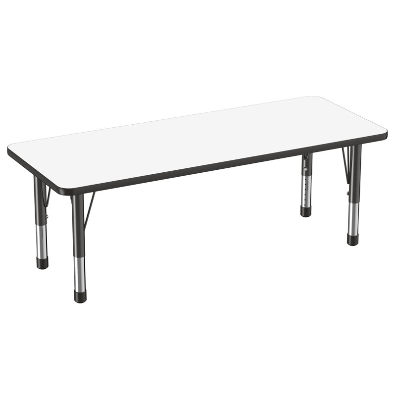 Table d'activités rectangulaire, 24" x 60", Tableau blanc / noir, Épais