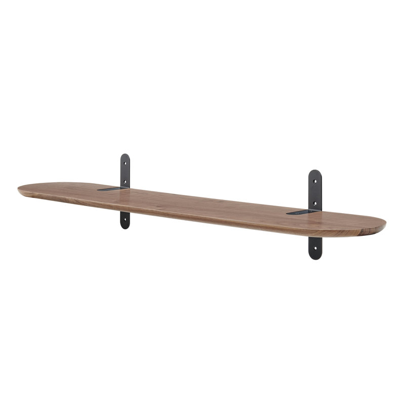Tablette de support ovale Wickman, Noir, Noyer