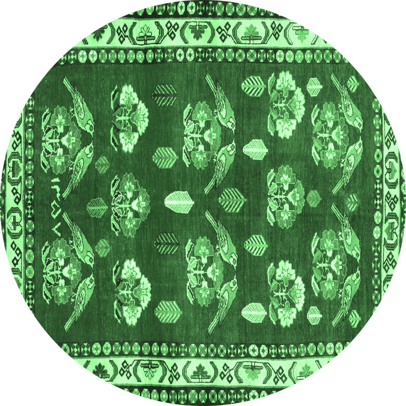 Lucertia Washable Southwestern Indoor Rug, Round 7'
