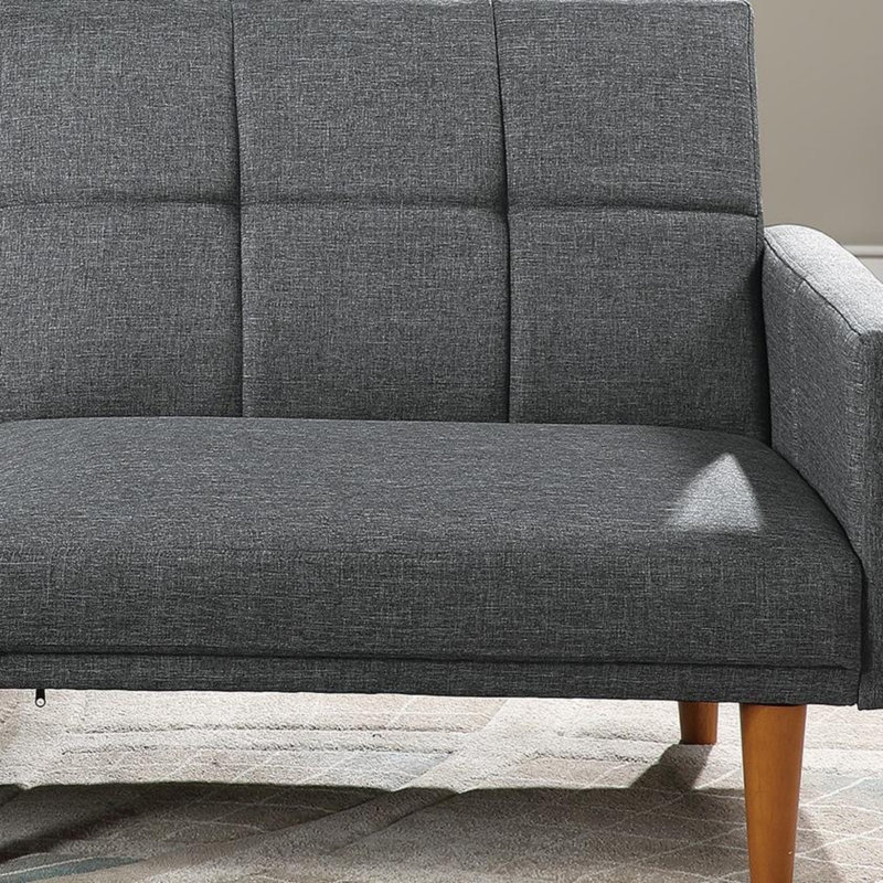Modern Style Design Convertible Sofa, Light Gray Fabric