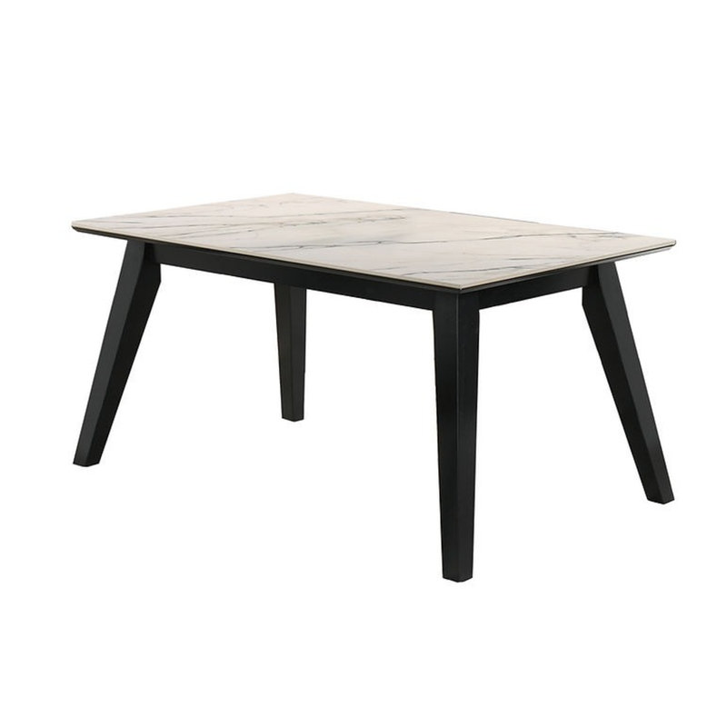 Table en chêne gris et 6 chaises Dorri, Noir, Noir, Noir