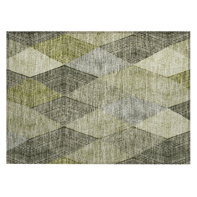Aquaisha Washable Geometric Indoor / Outdoor Rug, Rectangle 1'8" x 2'6"