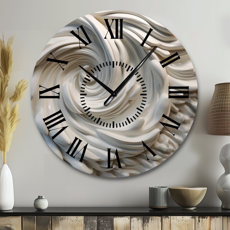 Horloge murale crème à spirale nébuleuse I, Grand