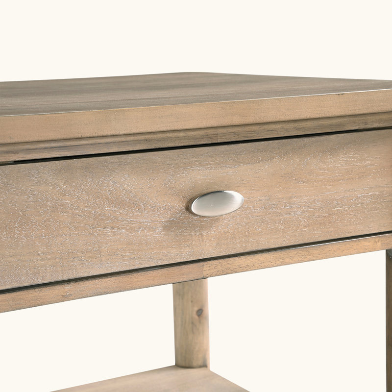 Classic 1pc Sofa Table with Two Drawer and Open Shelf