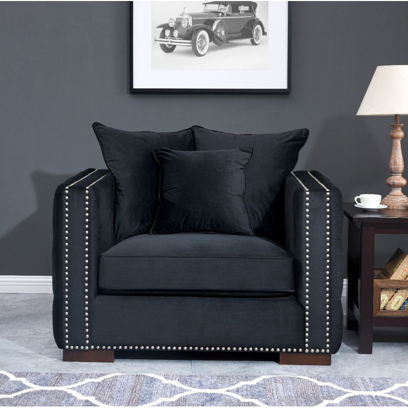 Angelina Upholstered Armchair, Black