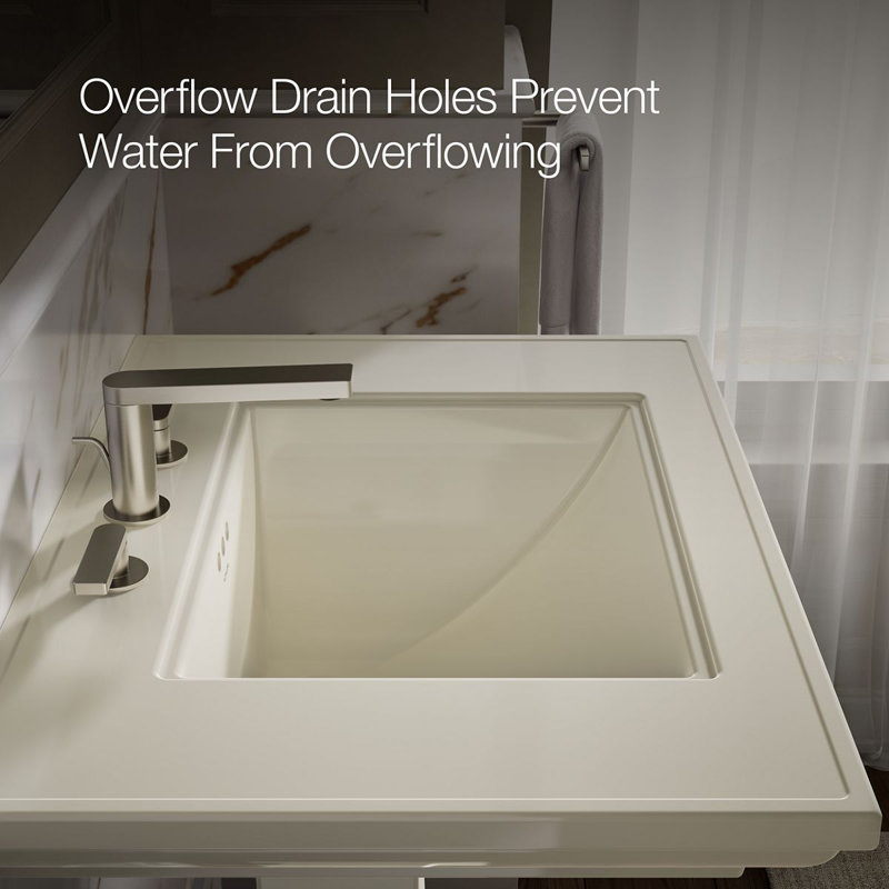 Memoirs® Stately 24" Pedestal Bathroom Sink with 4" Centerset Faucet Holes, Biscuit, 34.75" H x 22.19" W x 30.69" L