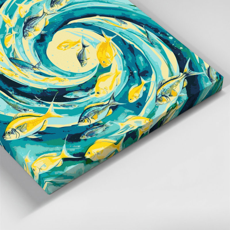 Art mural sur toile hawaïen contemporain, poisson brun, H 8 po x l 10 po