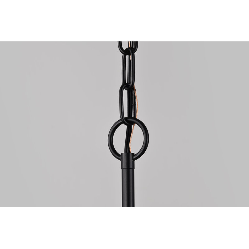 Stivers - Luminaire suspendu pour îlot 3 lumières - Noir mat - Verre opale blanc, Noir mat