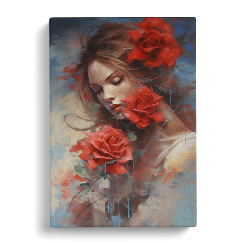 Rose Gestural - No Frame Print, 76cm H x 50cm W x 3cm D