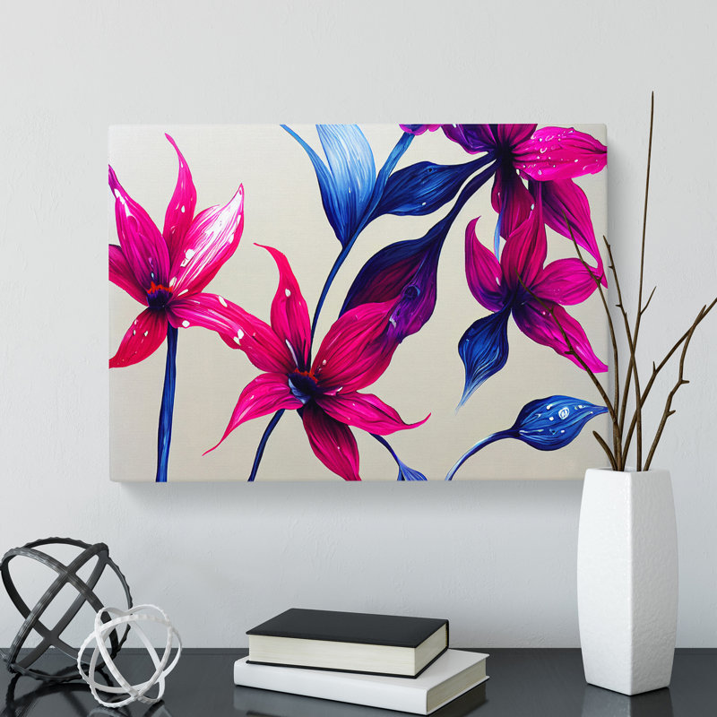 Painted Flowers Vol.1 Abstract - Wrapped Canvas, 40cm H x 60cm W x 3cm D