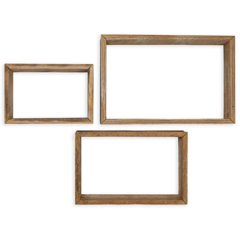Cube Shelf with Adjustable Shelves, Weathered Brown