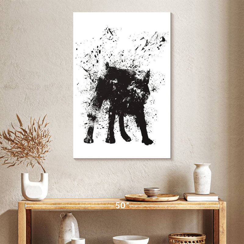 Brampt Black Abstract Dog, 30" H x 20" W