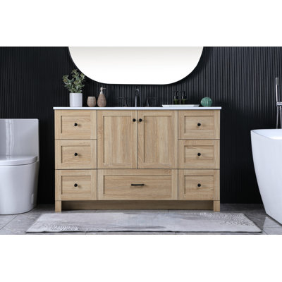 Meuble-lavabo simple avec plateau en marbre Soma