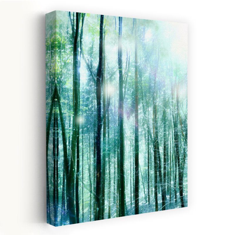 Art contemporain, art abstrait paisible, forêt naturelle, H 48 po x l 32 po