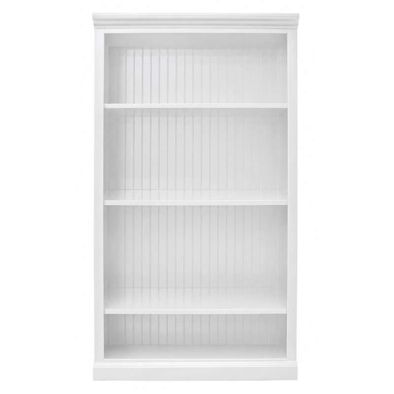 Bibliothèque standard Sherita, Blanc brillant, (3 tablettes) H 60 po x l 32 po x P 14,25 po