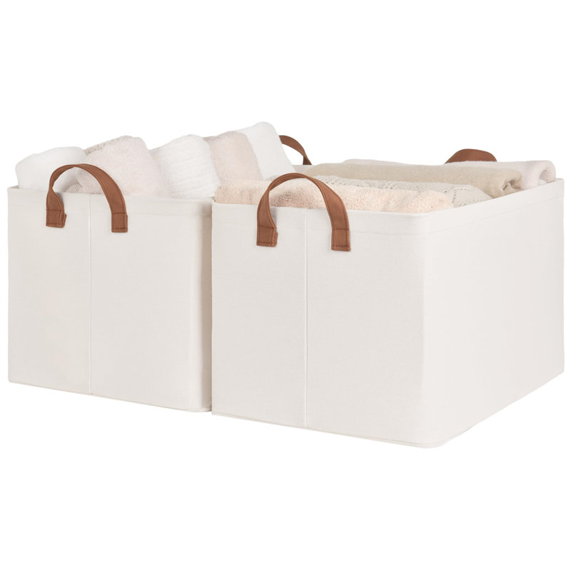 Ebern Designs Fabric Decorative Bin, 28cm H x 48cm W x 33.5cm D
