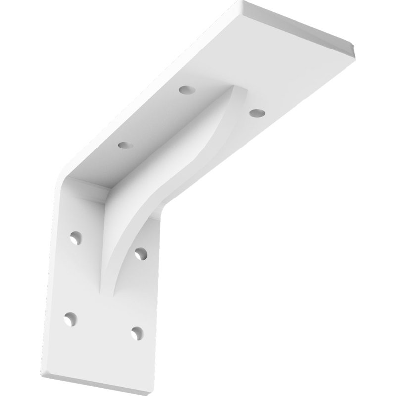 Support en acier Embrey, H 3,75 po x l 2 po x P 6 po, Apprêt blanc