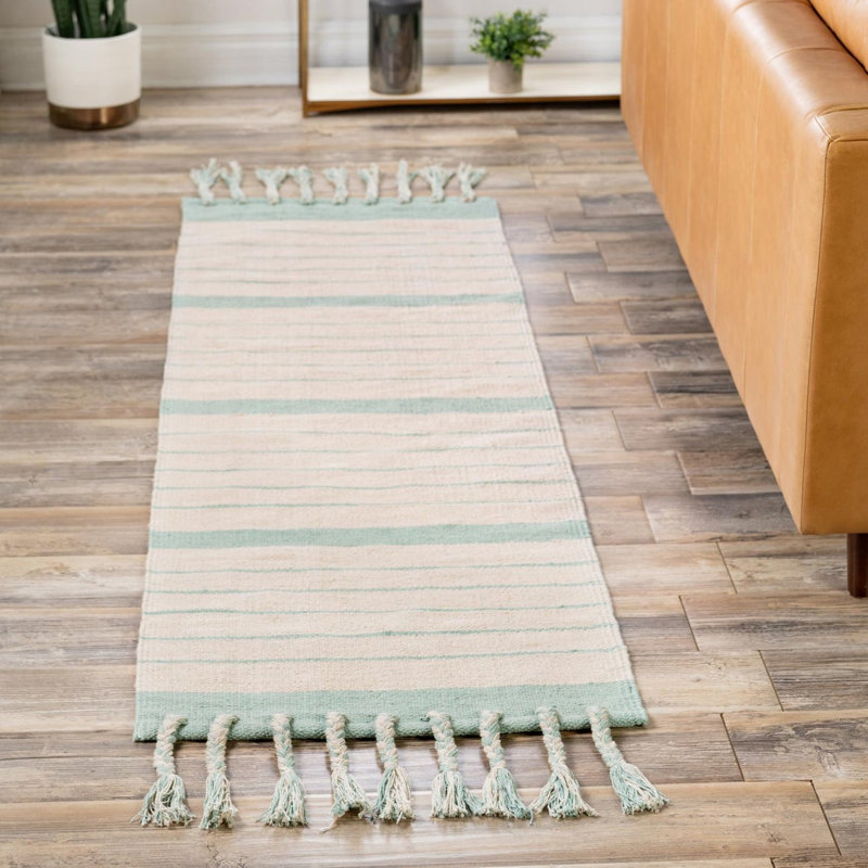 Abishai Cotton Striped Indoor Rug, Runner 2'2" x 6'1"