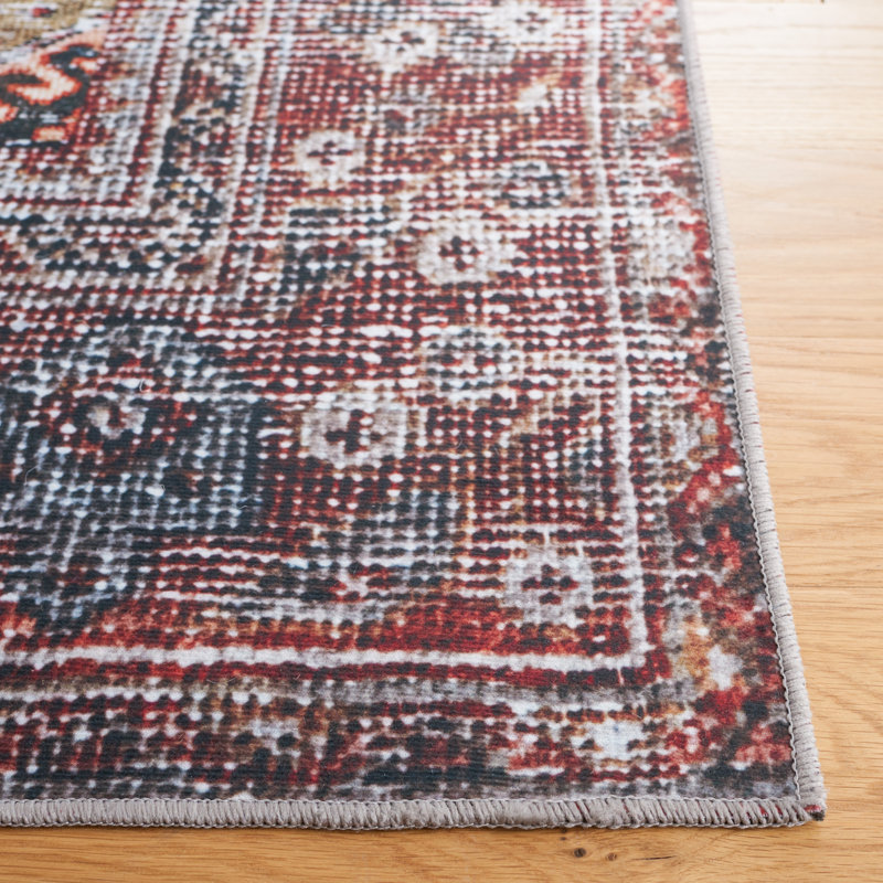 Allan Washable Oriental Indoor Rug, Square 4'