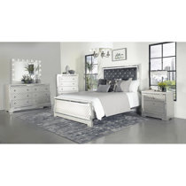 Starlet Lane 5 Pc White Colors,White Gray Queen Bedroom Set With