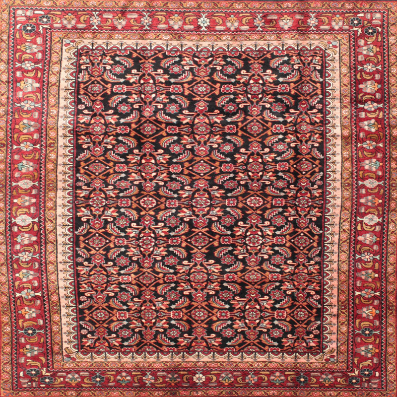 Tapis rouge à motif sud-ouest, Carré 8 pi
