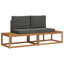  Ensemble de canapé d'extérieur 2 pièces en bois d'acacia massif naturel et polyester