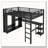 Loft Bed Frame with Built-in Wardrobe, Desk and Storage Shelves-1637165066