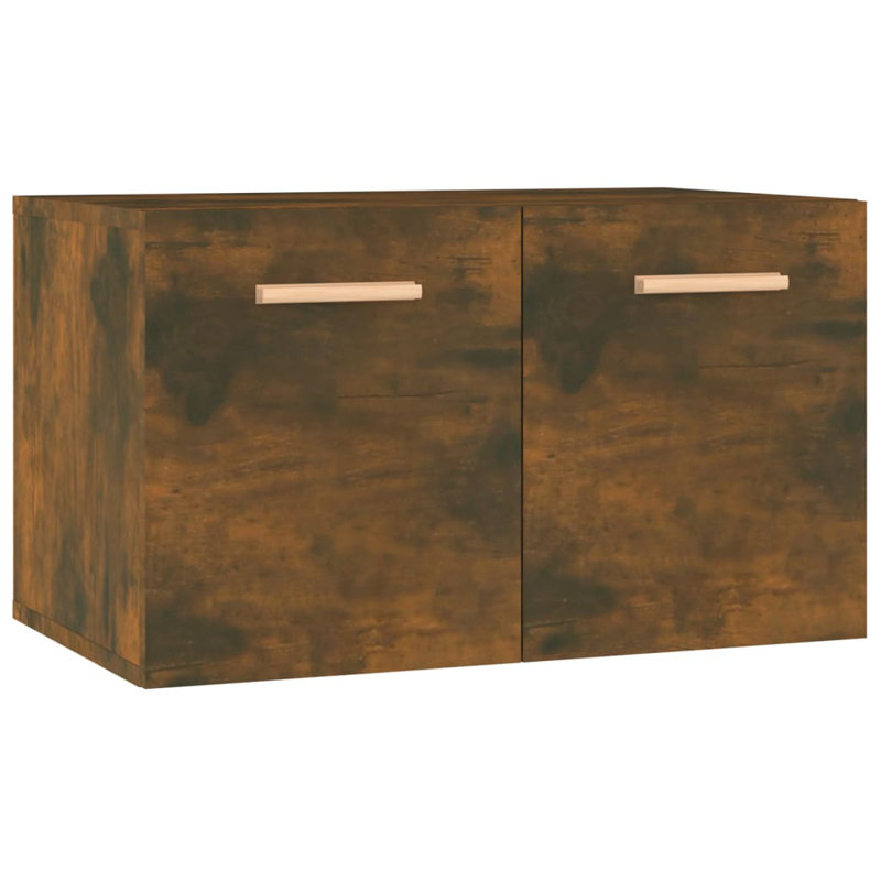 Floating Cabinet Engineered Wood Cabinet Rectangular, Smoked Oak