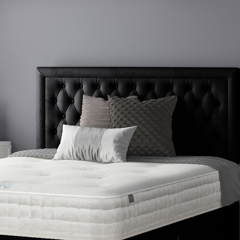 Scarborough Upholstered Headboard, Small Double (4'), Black