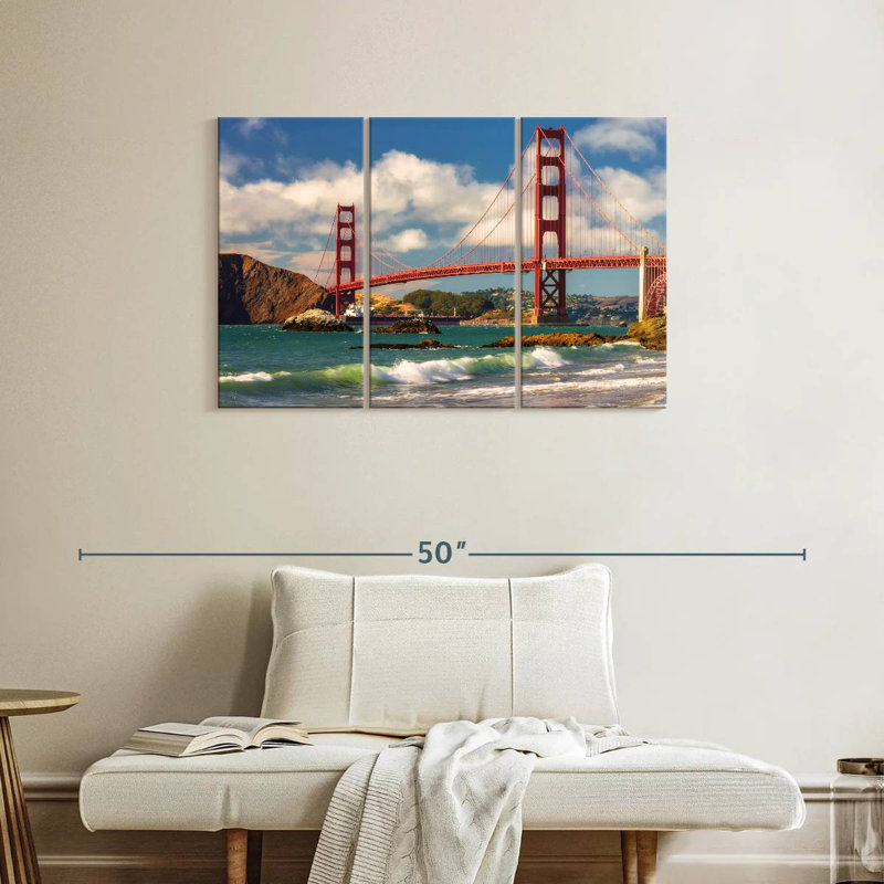 Lilie vagues au-dessous du pont Golden Gate, H 24 po x l 38 po