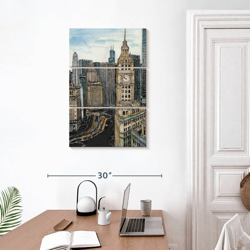 Sireci US Cityscape - Chicago, 32" H x 20" W