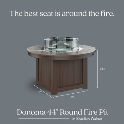Berlin Gardens Donoma 44″ Round Counter Height Fire Pit Table