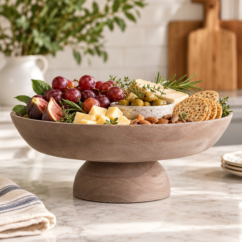 Wood Serving Bowl, Ash Brown