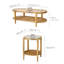 Cordoves 3 - Piece Living Room Table Set Solid Wood Frame Rattan Coffee Table with 2 Side Table